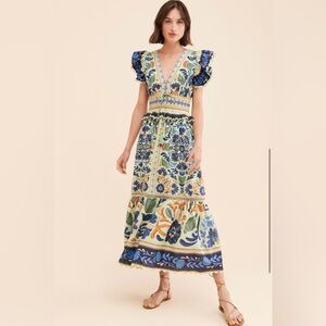 Farm Rio Ocean Tapestry Dress